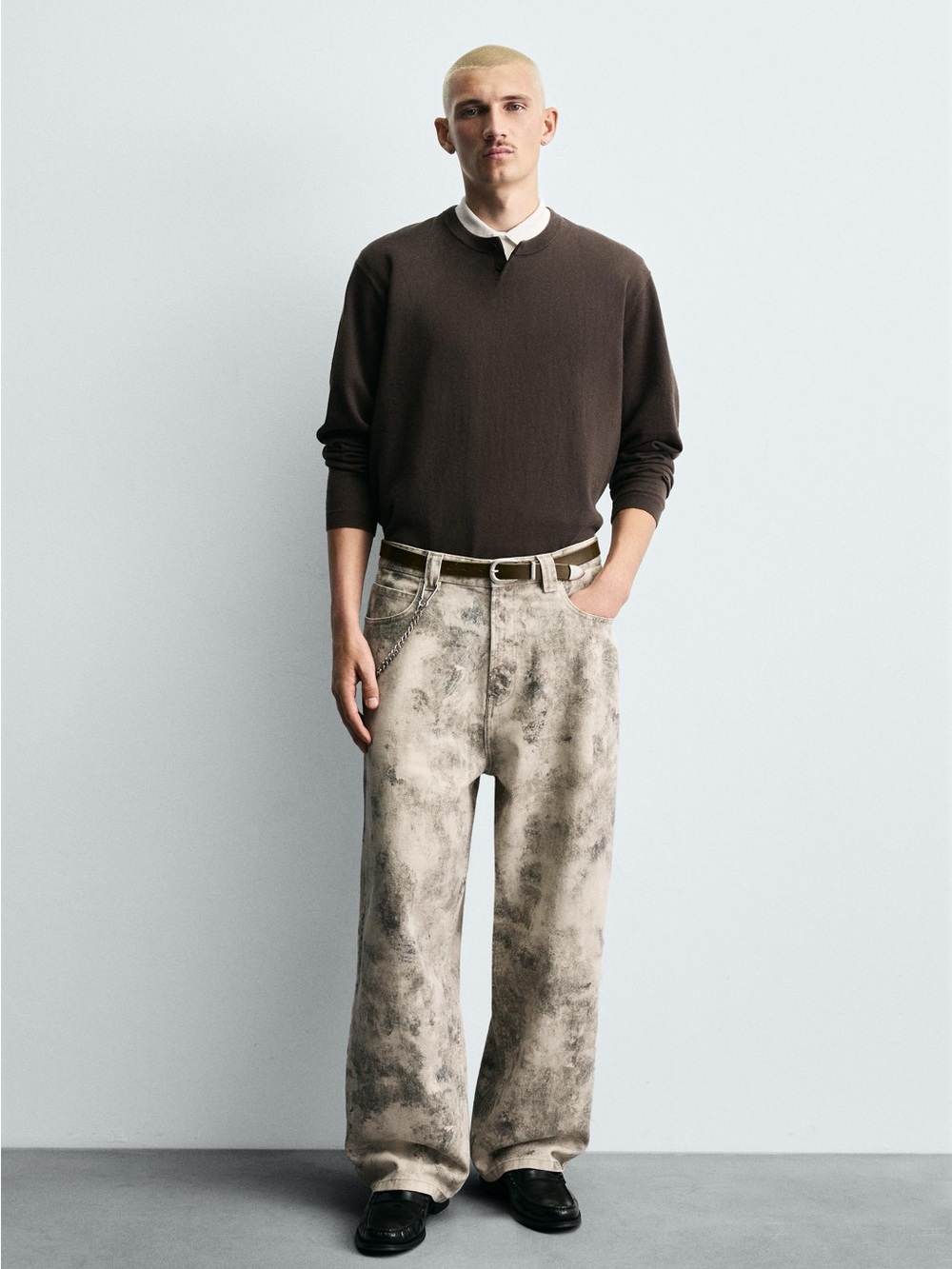 Zara men abstract print jeans